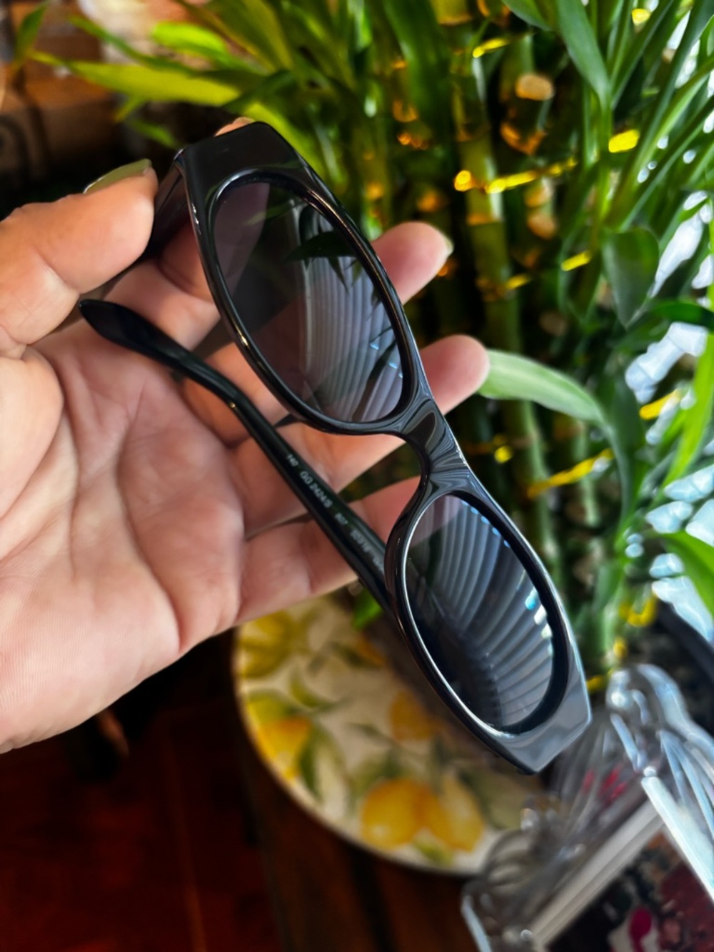 Gucci Black Rectangular Sunglasses